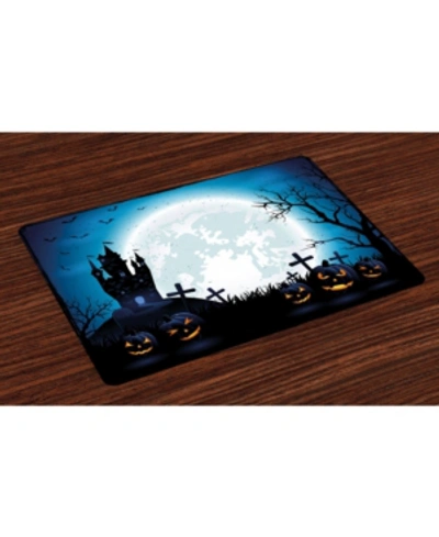 Shop Ambesonne Halloween Place Mats, Set Of 4 In Blue