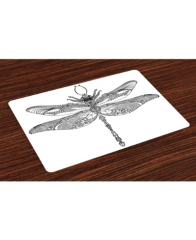 Shop Ambesonne Dragonfly Place Mats, Set Of 4 In Black