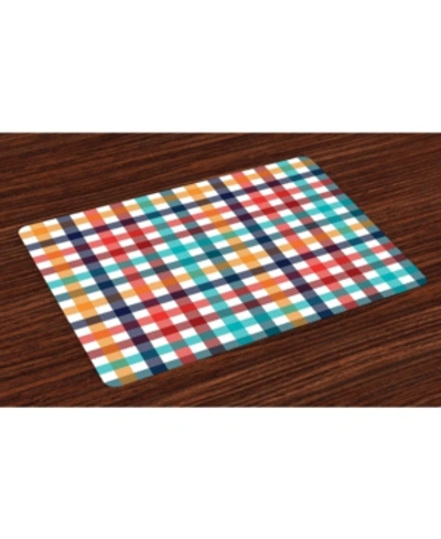 Shop Ambesonne Checkered Place Mats, Set Of 4 In Multi