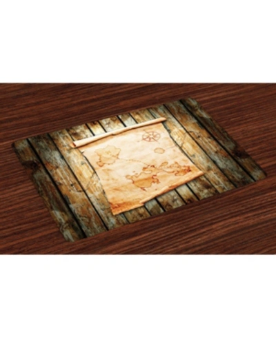 Shop Ambesonne Island Map Place Mats, Set Of 4 In Cream