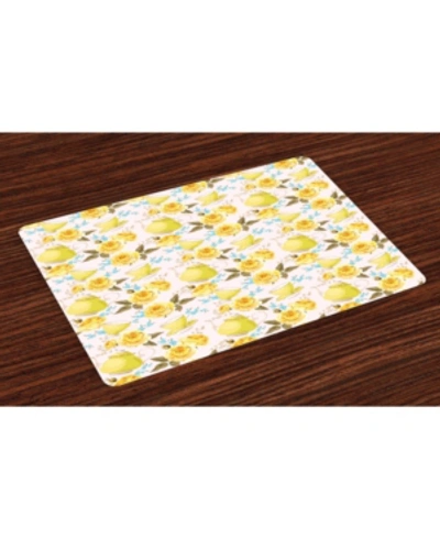 Shop Ambesonne Tea Place Mats, Set Of 4 In Yellow