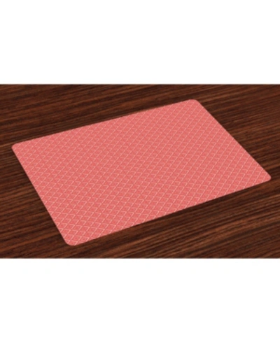 Shop Ambesonne Geometric Place Mats, Set Of 4 In Coral