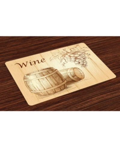 Shop Ambesonne Wine Place Mats, Set Of 4 In Brown