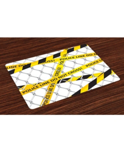 Shop Ambesonne Police Place Mats, Set Of 4 In Yellow