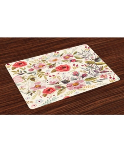 Shop Ambesonne Shabby Flora Place Mats, Set Of 4 In Multi