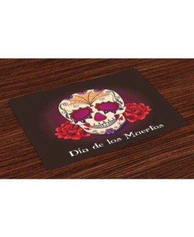 Shop Ambesonne Day Of The Dead Place Mats, Set Of 4 In Plum