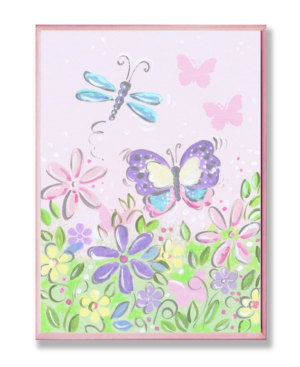 Stupell Industries The Kids Room Pastel Butterfly And Dragonfly Wall Plaque Art 12 5 X 18 5 In Multi Modesens