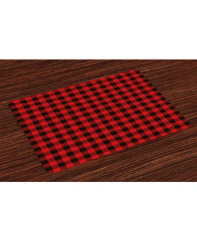 Shop Ambesonne Plaid Place Mats, Set Of 4 In Orange