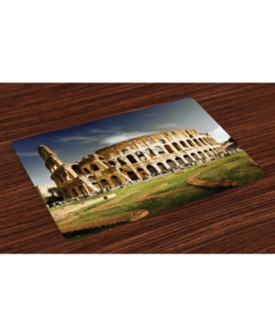 Shop Ambesonne The Colosseum Place Mats, Set Of 4 In Green