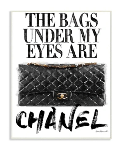Shop Stupell Industries Glam Bags Under My Eyes Black Bag Wall Plaque Art, 12.5" X 18.5" In Multi