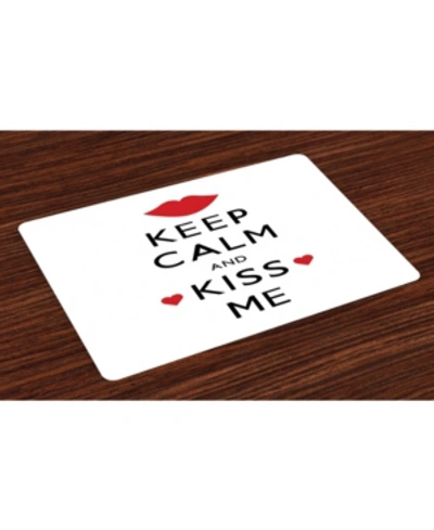 Shop Ambesonne Keep Calm Place Mats, Set Of 4 In Black