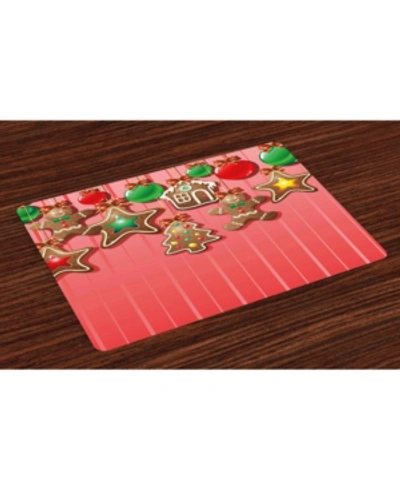Ambesonne Gingerbread Man Place Mats, Set Of 4 In Multi