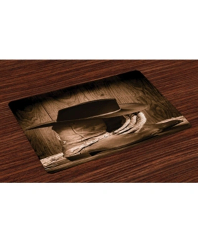 Shop Ambesonne Western Place Mats, Set Of 4 In Brown