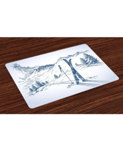 Shop Ambesonne Winter Place Mats, Set Of 4 In Blue