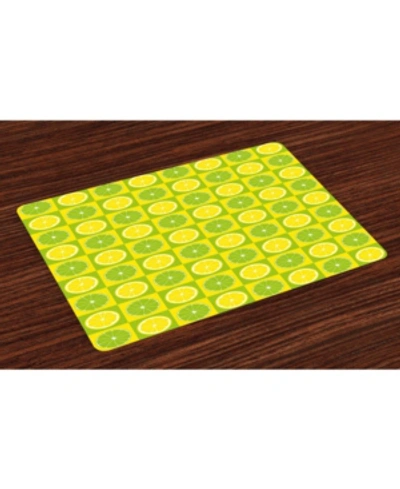 Shop Ambesonne Lime Green Place Mats, Set Of 4 In Yellow