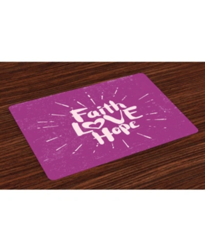 Shop Ambesonne Hope Place Mats, Set Of 4 In Purple