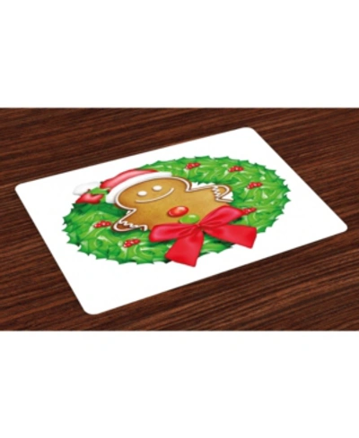 Shop Ambesonne Gingerbread Man Place Mats, Set Of 4 In Green