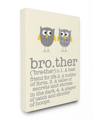 Shop Stupell Industries Home Decor Definition Of Brother With Two Gray Owls Canvas Wall Art, 24" X 30" In Multi