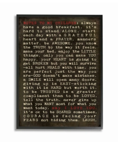 Stupell Industries Notes To My Children Framed Giclee Art, 16" X 20" In Multi