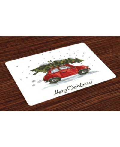 Shop Ambesonne Christmas Place Mats, Set Of 4 In Red