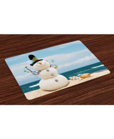 Shop Ambesonne Snowman Place Mats, Set Of 4 In Multi