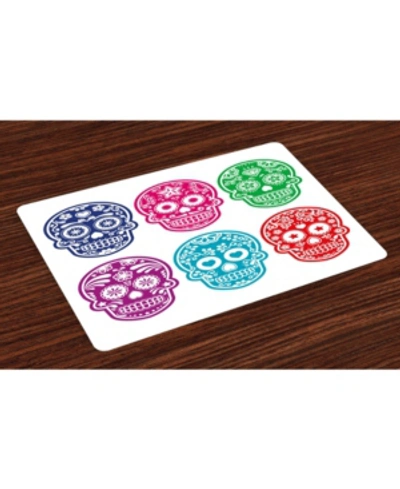 Shop Ambesonne Day Of The Dead Place Mats, Set Of 4 In Purple
