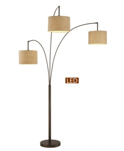Shop Artiva Usa Lumiere Modern Led 80" 3-arched Floor Lamp With Dimmer In Bronze