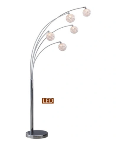 Shop Artiva Usa Manhattan Quan 84" 5-arch Crystal Ball Led Floor Lamp With Dimmer In Silver