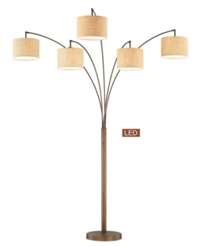 Shop Artiva Usa Lucianna 83" 5-arch Led Floor Lamp With Dimmer In Bronze