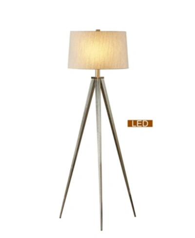 Shop Artiva Usa Hollywood 63" Led Tripod Floor Lamp With Dimmer In Silver