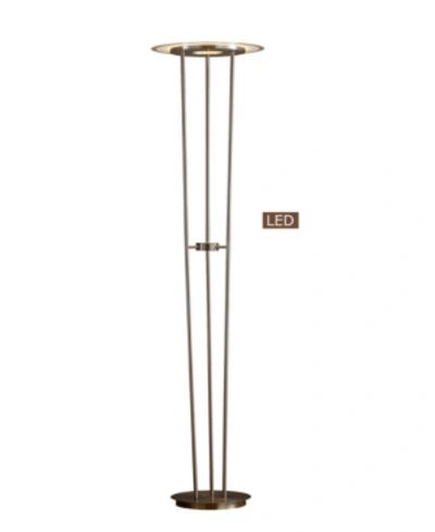 Shop Artiva Usa Luciano 72" Led 40w Torchiere Floor Lamp Touch Dimmer In Silver