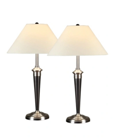 Shop Artiva Usa 2-piece Classic Cordinates Table Lamps In Silver