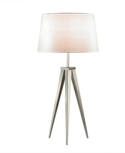 Shop Artiva Usa Hollywood 30" Brushed Steel Tripod Table Lamp In Silver