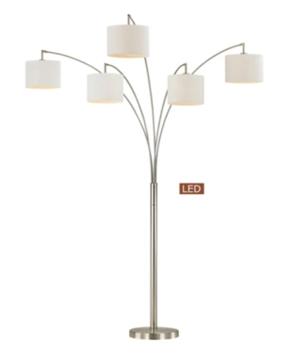 Shop Artiva Usa Lucianna 83" 5-arch Led Floor Lamp With Dimmer In Silver