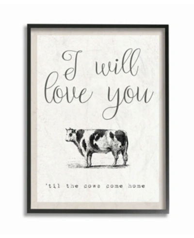 Shop Stupell Industries Love You Till The Cows Come Home Framed Giclee Art, 16" X 20" In Multi