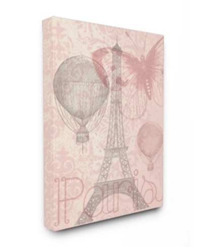 Stupell Industries Eiffel Tower Hot Air Balloon Paris Canvas Wall Art, 16" X 20" In Multi