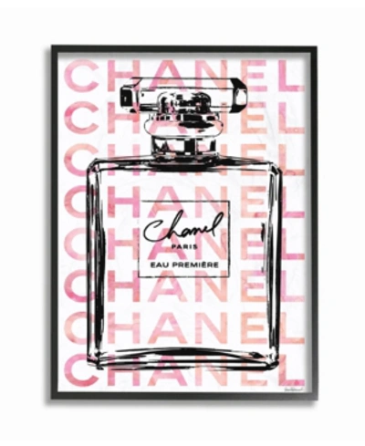 Stupell Industries Glam Perfume Bottle With Words Pink Black Framed Giclee Art, 16" X 20" In Multi