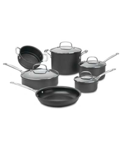 Shop Cuisinart Chefs Classic Hard Anodized 10-pc. Set In Nonstick Hard Anodized