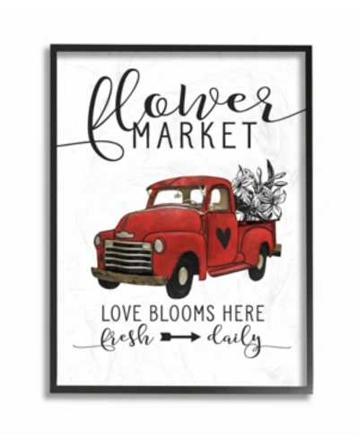 Shop Stupell Industries Flower Market Truck Love Blooms Framed Giclee Art, 16" X 20" In Multi