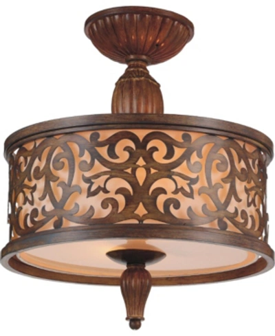 Cwi Lighting Nicole 3 Light Flush Mount In Dark Brown