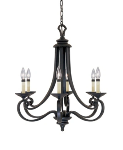 Shop Designer's Fountain Barcelona 6 Light Chandelier In Black