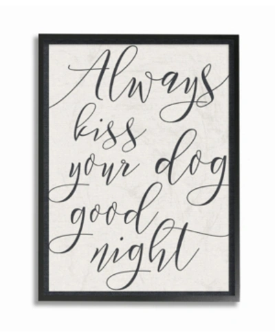 Shop Stupell Industries Always Kiss Your Dog Goodnight Tan Framed Giclee Art, 11" X 14" In Multi