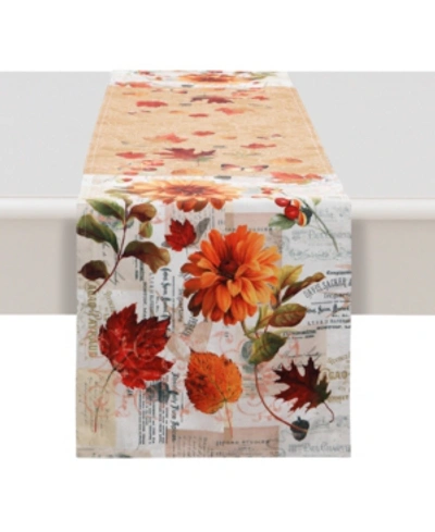 Shop Laural Home Fall In Love Table Runner 90" X 13" In Orange And Tan