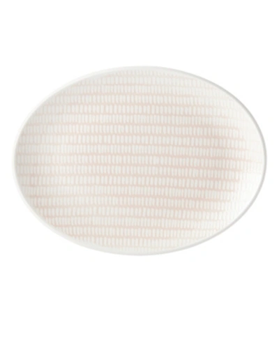 Shop Lenox Textured Neutrals Dobby Oval Platter In White And Tan