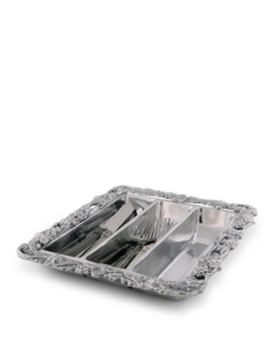 Shop Arthur Court Designs Aluminum Grape Flatware Caddy In Silver