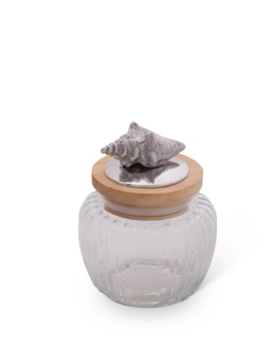 Shop Arthur Court Canister Glass For Kitchen With Rubber Airtight Seal For Food Storage Ocean Shell Knob In Silver