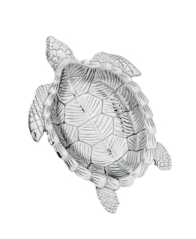 Shop Arthur Court Designs Aluminum Sea Turtle Oval Bowl In Silver