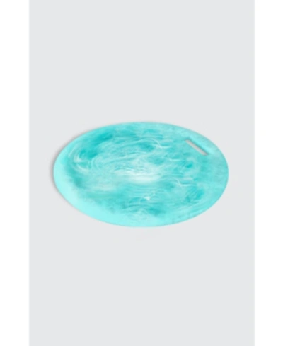 Shop Nashi Home Round Cutting Board In Aqua Swirl