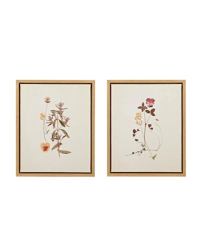 Shop Martha Stewart Collection Martha Stewart French Herbarium Set Framed Linen Canvas 2-pc Set In Multi