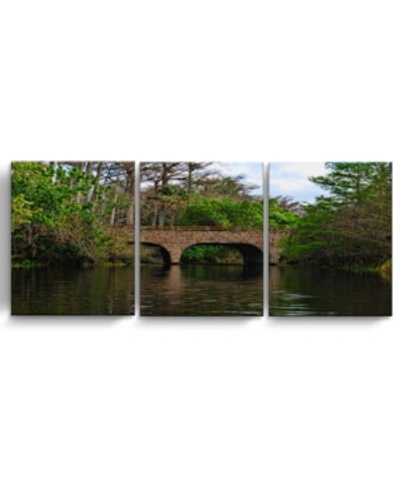 READY2HANGART LOXAHATCHEE BRIDGE 3 PIECE WRAPPED CANVAS COASTAL WALL ART SET, 20" X 48" 